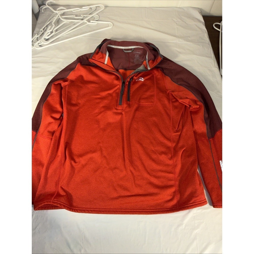 L.L. Bean Mountain Hoodie Men's Size XL Red Slightly Fitted 1/4‎ Zip 296699